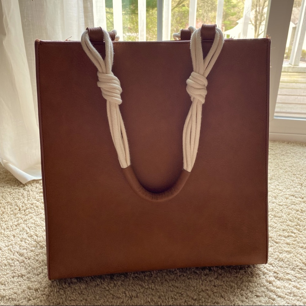 Faux leather tote bag